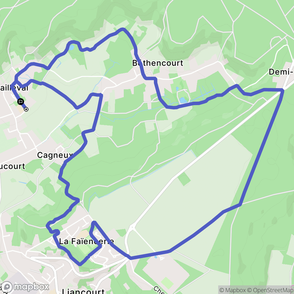 Bailleval : carte du parcours de randonnée - France
