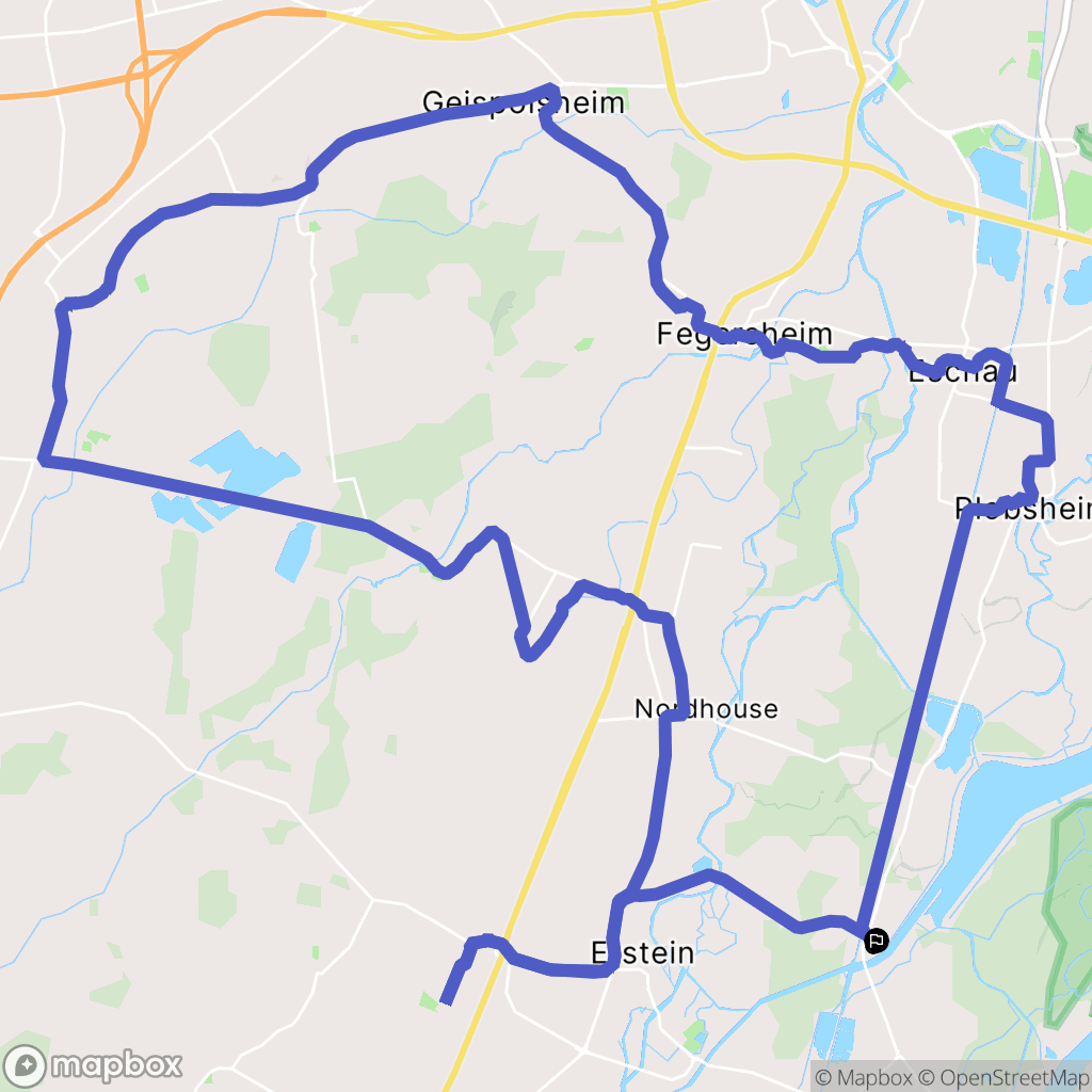 Erstein : carte du parcours de randonnée - France