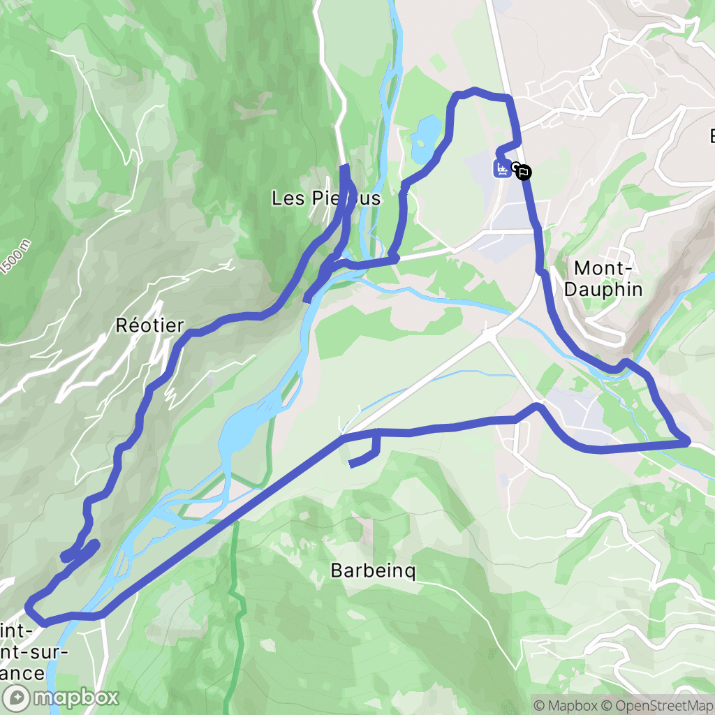 Eygliers : carte du parcours de randonnée - France
