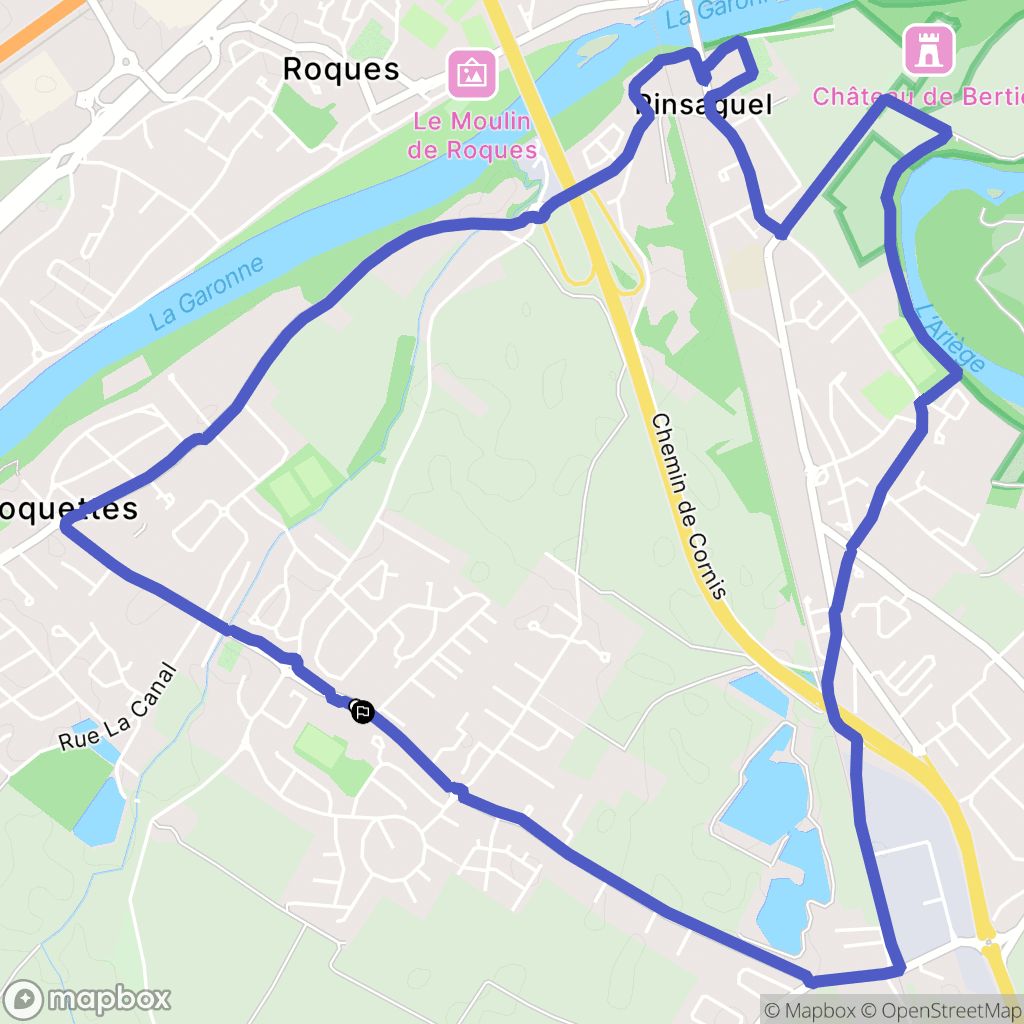 Roquettes : carte du parcours de randonnée - France