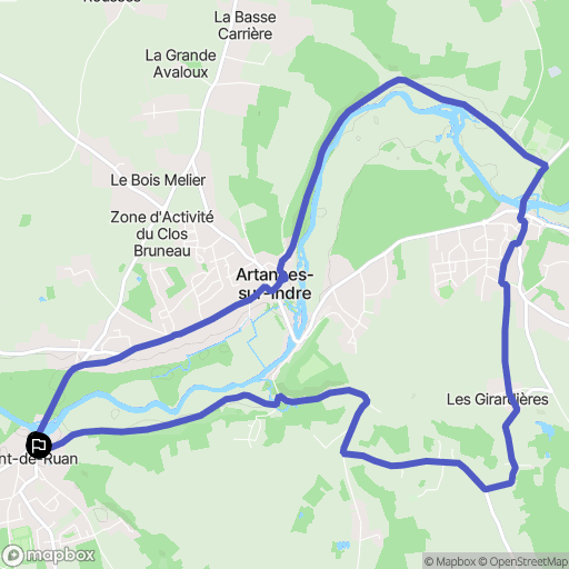 Pont-de-Ruan : carte du parcours de randonnée - France