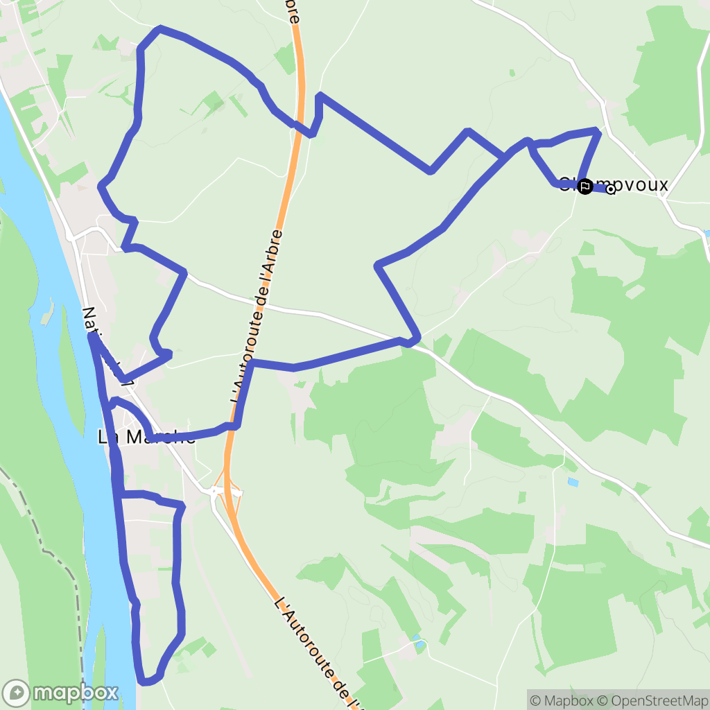 Champvoux : carte du parcours de randonnée - France