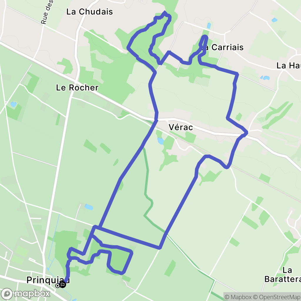 Prinquiau : carte du parcours de randonnée - France