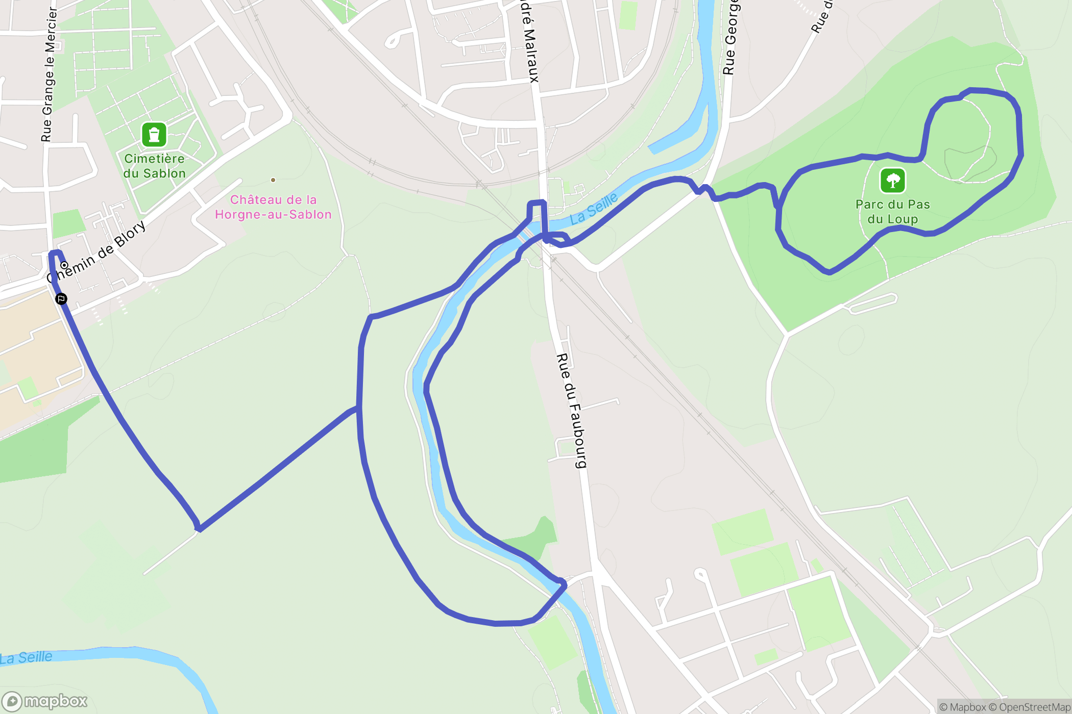 Montigny-lès-Metz : carte du parcours de randonnée - France