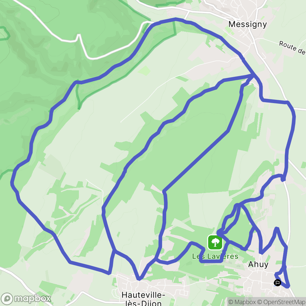 Ahuy : carte du parcours de randonnée - France
