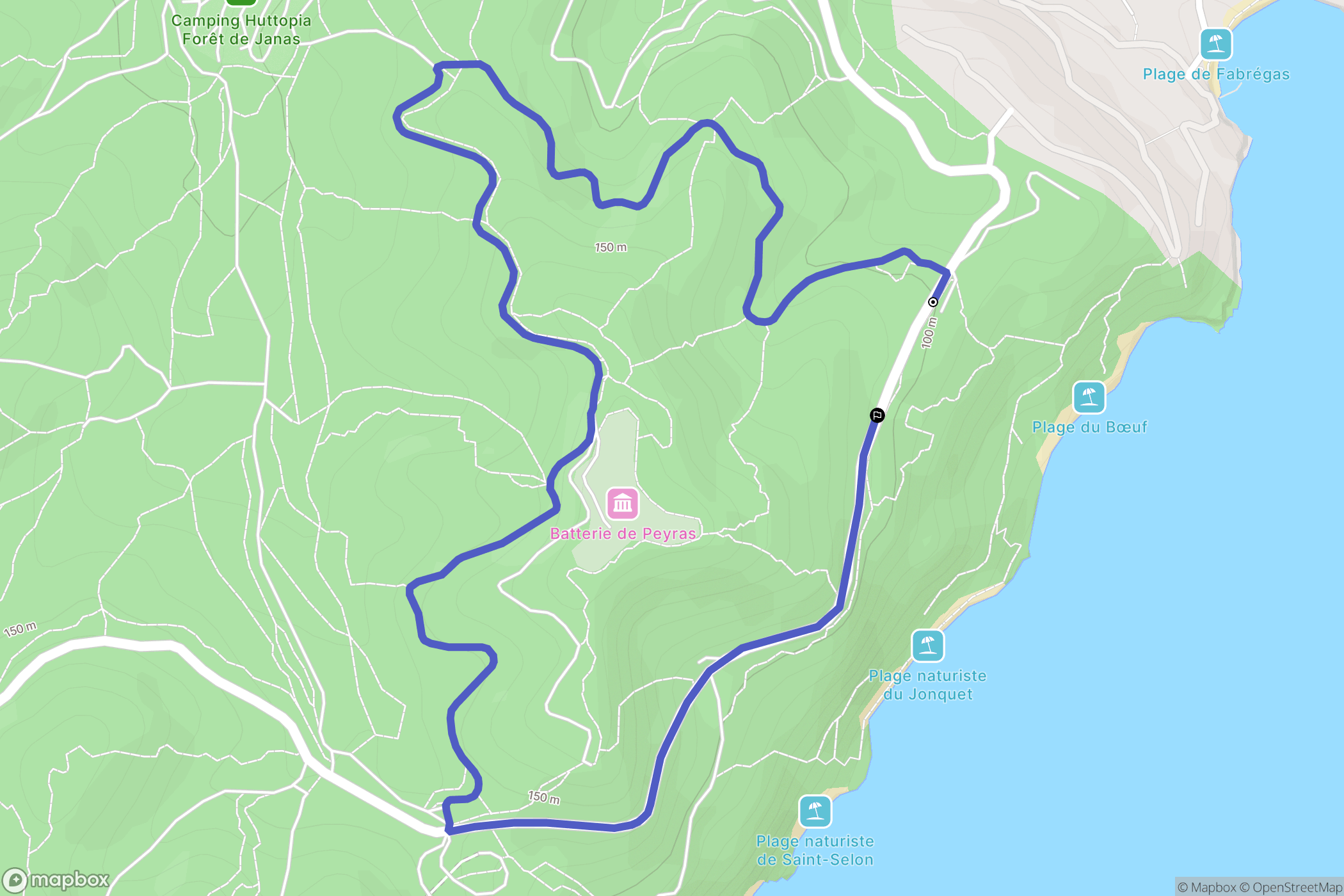 La Seyne-sur-Mer : carte du parcours de randonnée - France