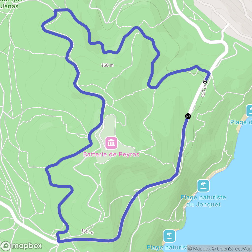 La Seyne-sur-Mer : carte du parcours de randonnée - France
