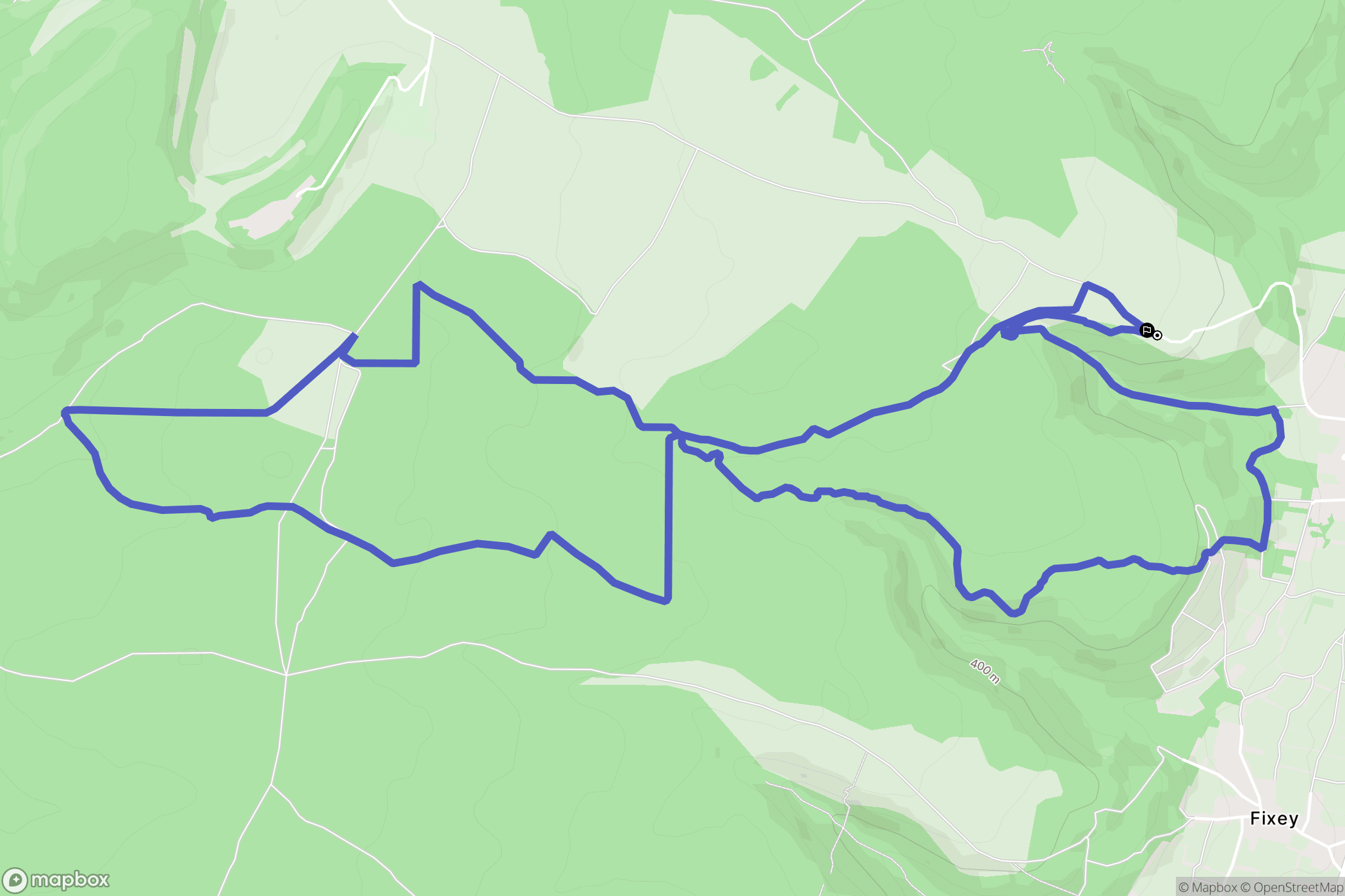 Couchey : carte du parcours de randonnée - France