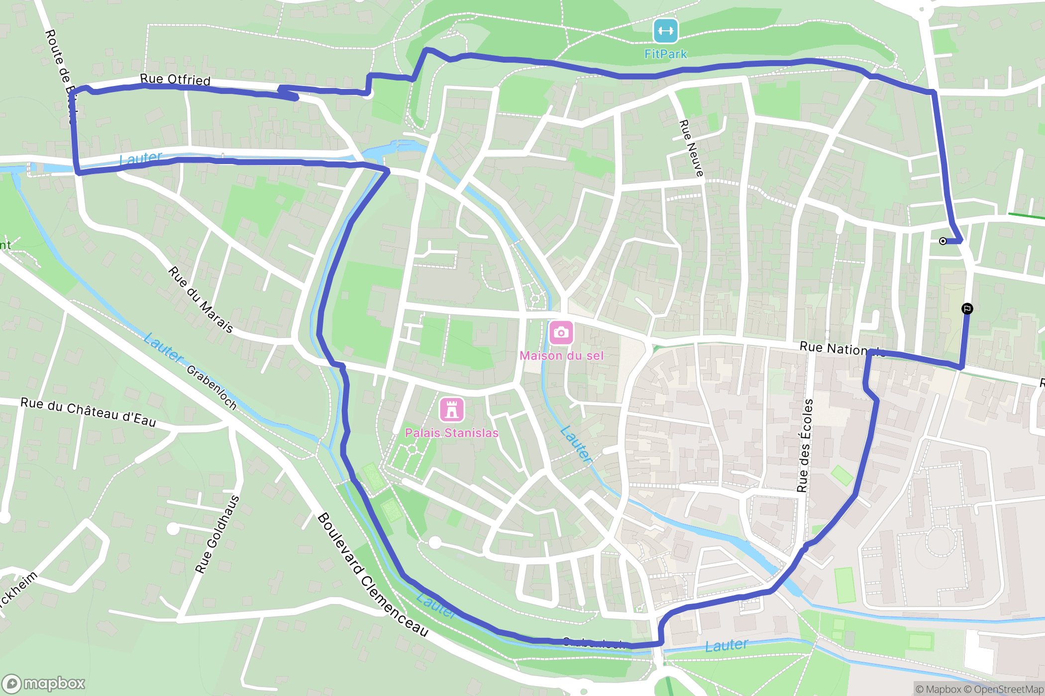 Wissembourg : carte du parcours de randonnée - France
