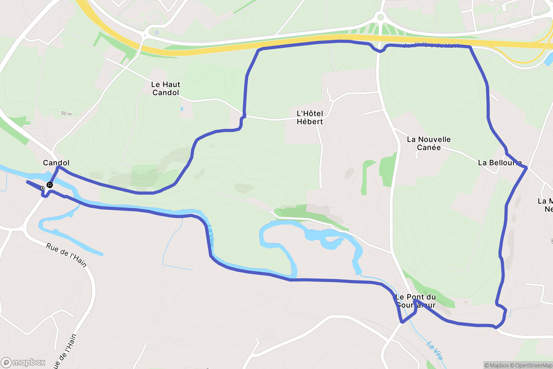 Saint-Lô : carte du parcours de randonnée - France