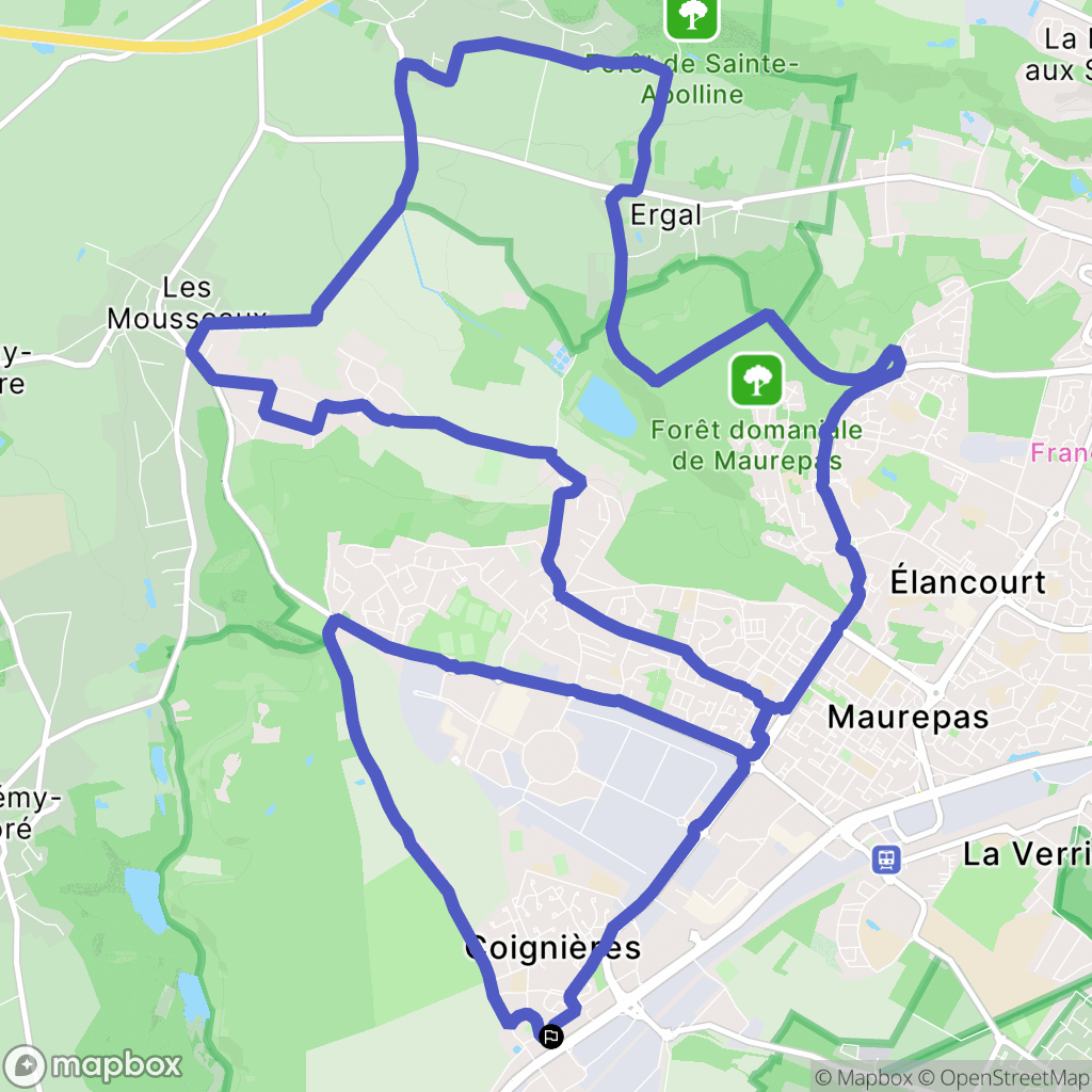 Coignières : carte du parcours de randonnée - France