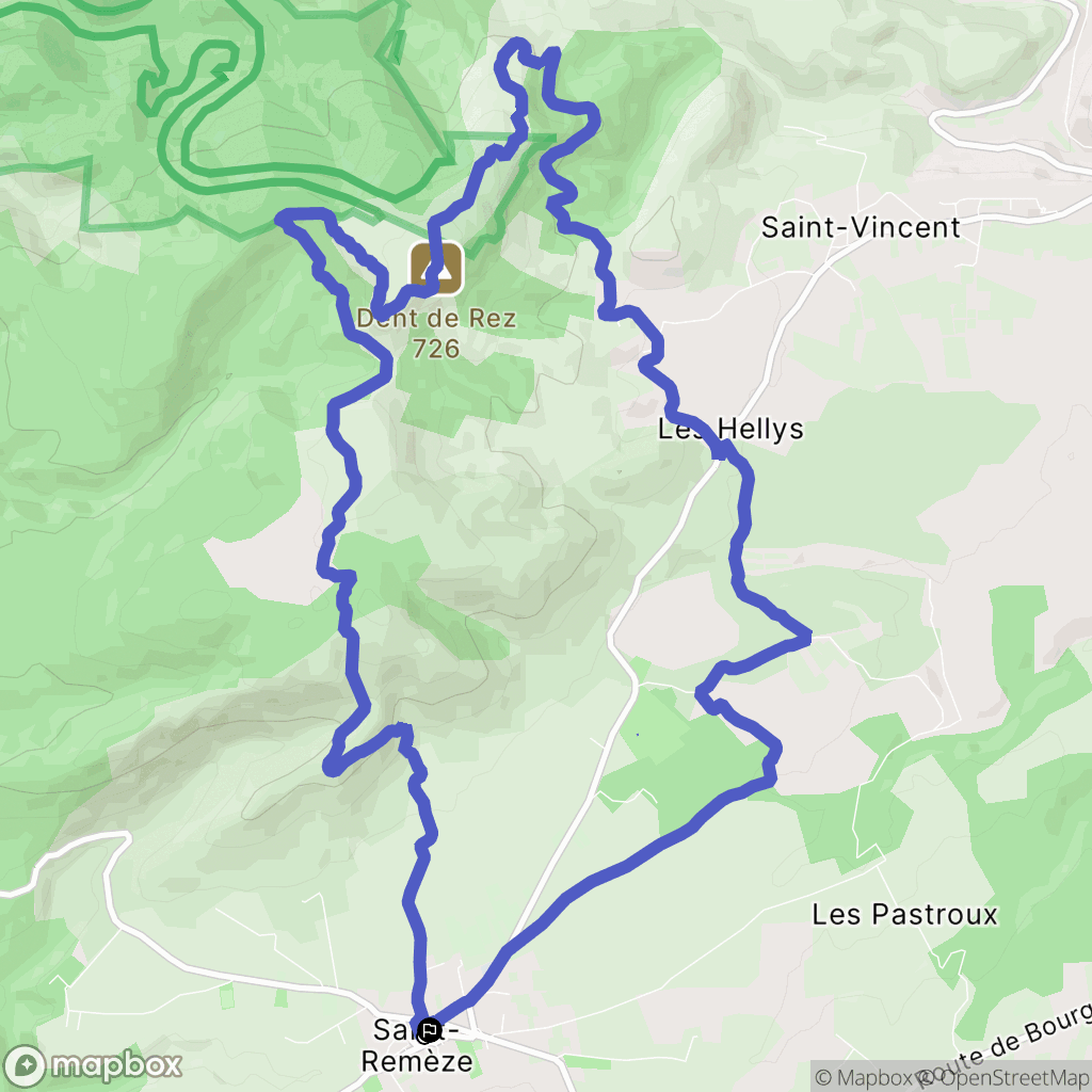 Saint-Remèze : carte du parcours de randonnée - France
