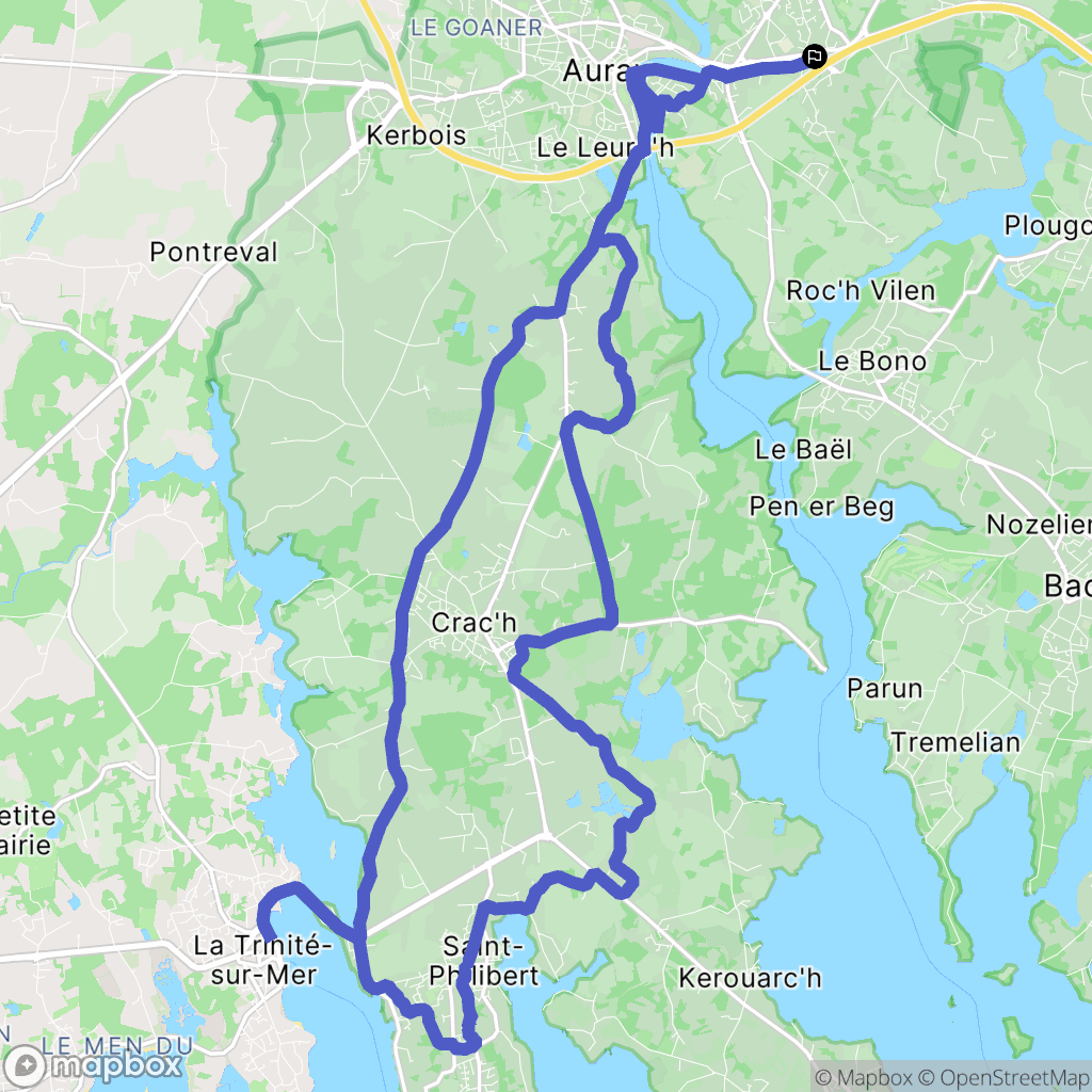 Pluneret : carte du parcours de randonnée - France