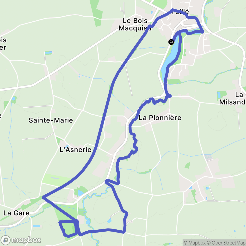 Teillé : carte du parcours de randonnée - France
