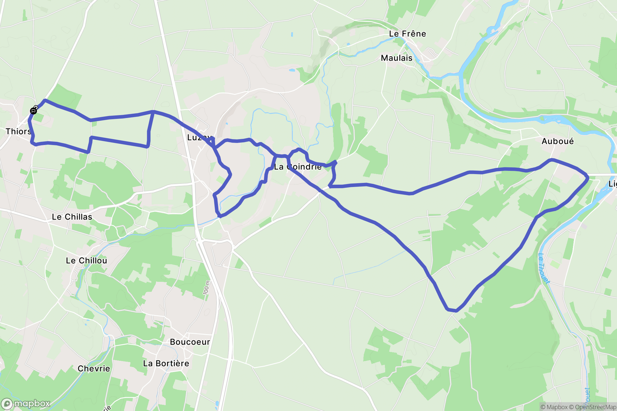 Luzay : carte du parcours de randonnée - France