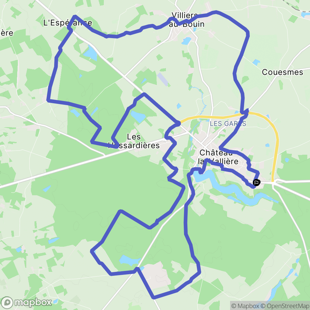 Château-la-Vallière : carte du parcours de randonnée - France