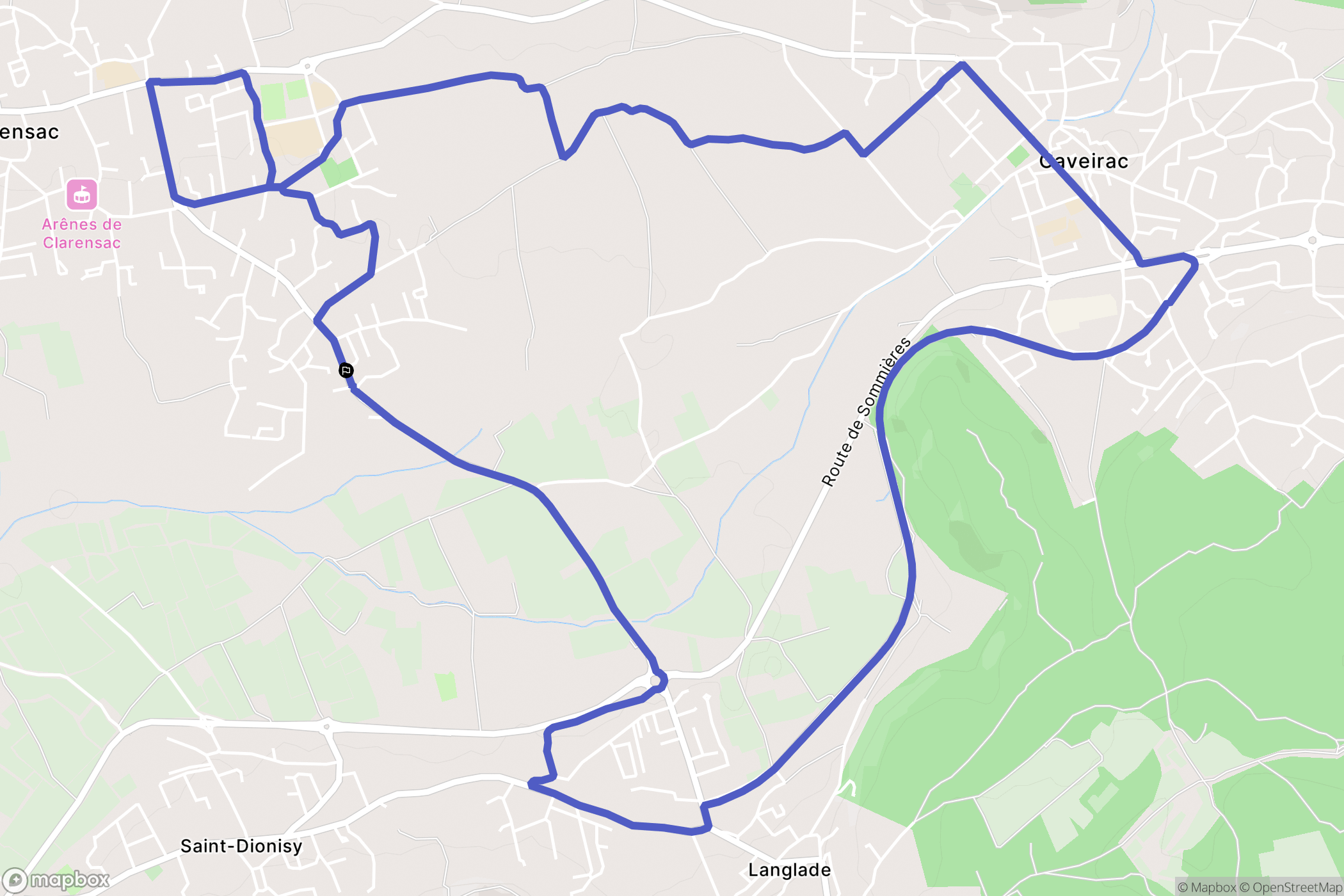 Clarensac : carte du parcours de randonnée - France