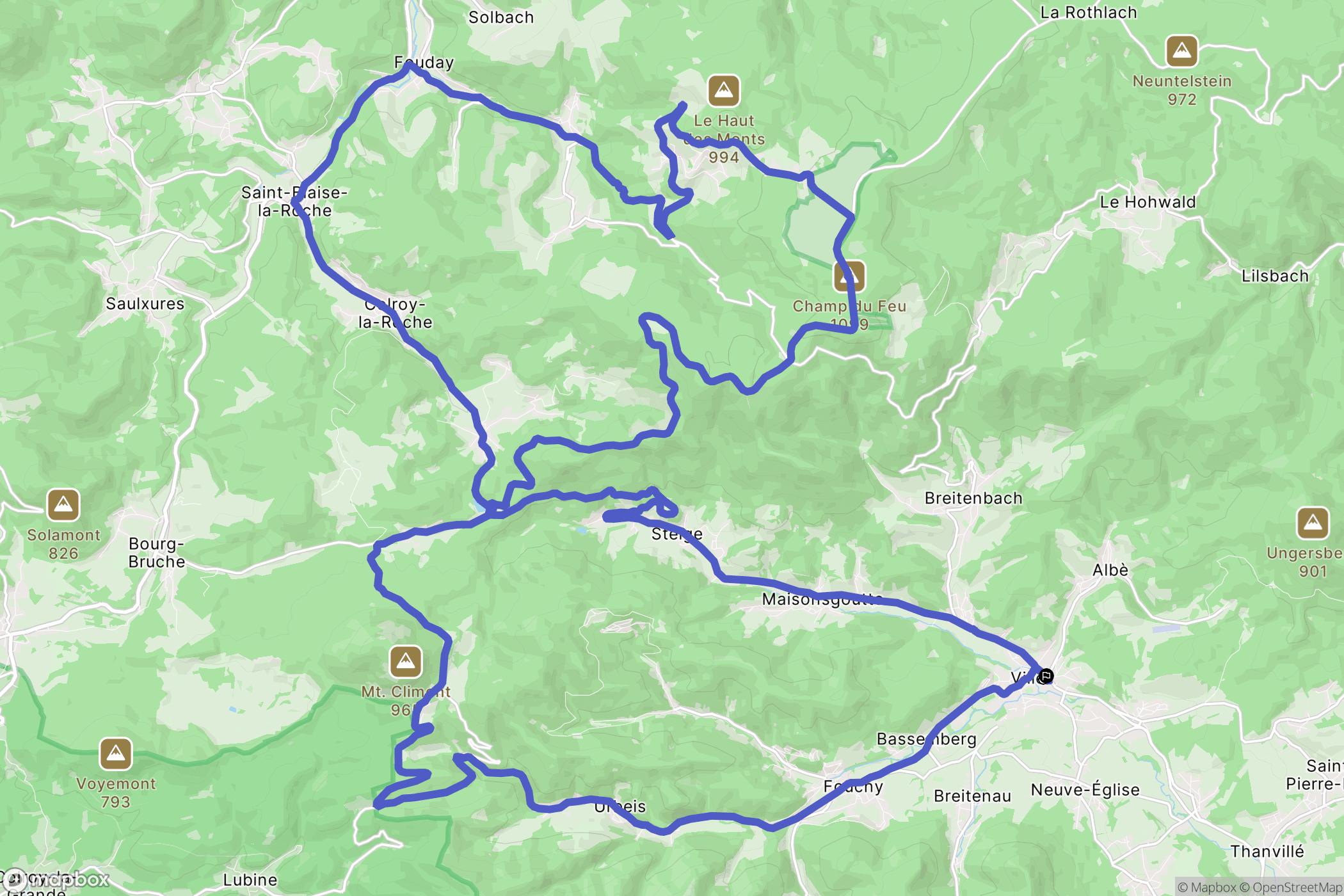 Villé : carte du parcours de randonnée - France