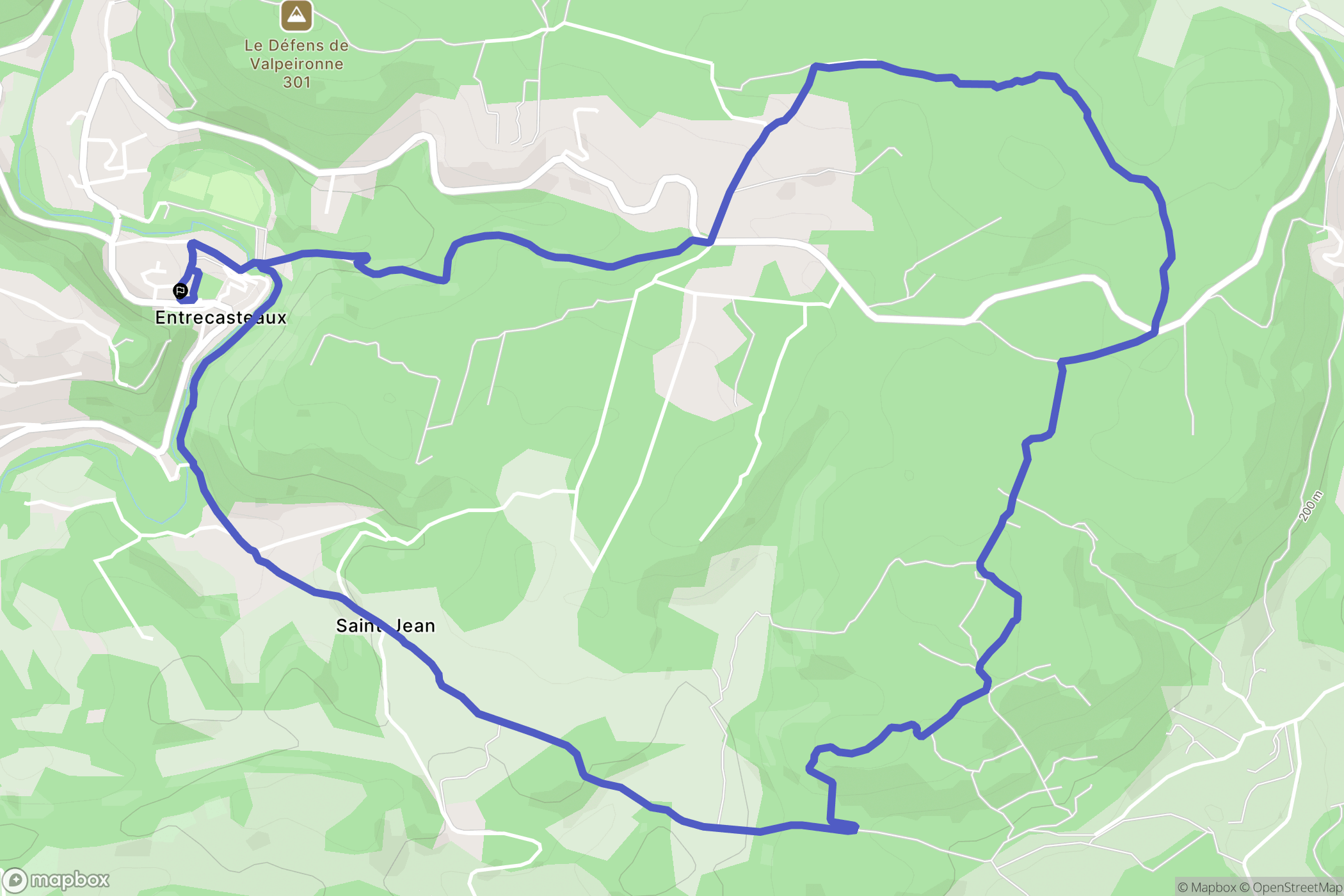Entrecasteaux : carte du parcours de randonnée - France