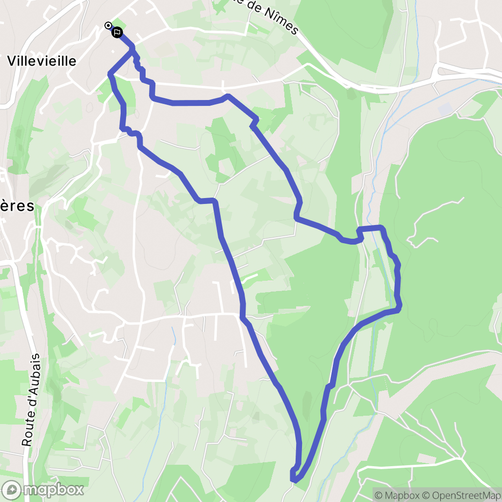 Villevieille : carte du parcours de randonnée - France