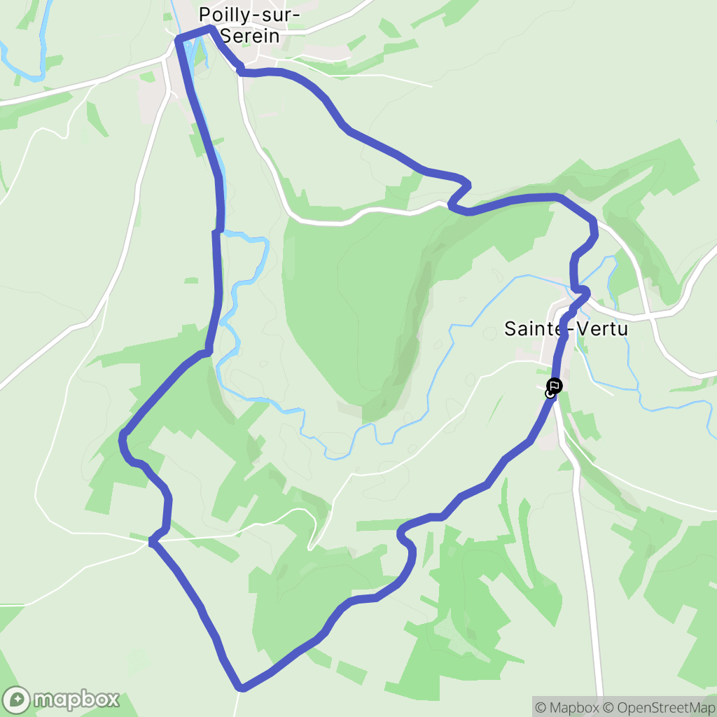 Sainte-Vertu : carte du parcours de randonnée - France