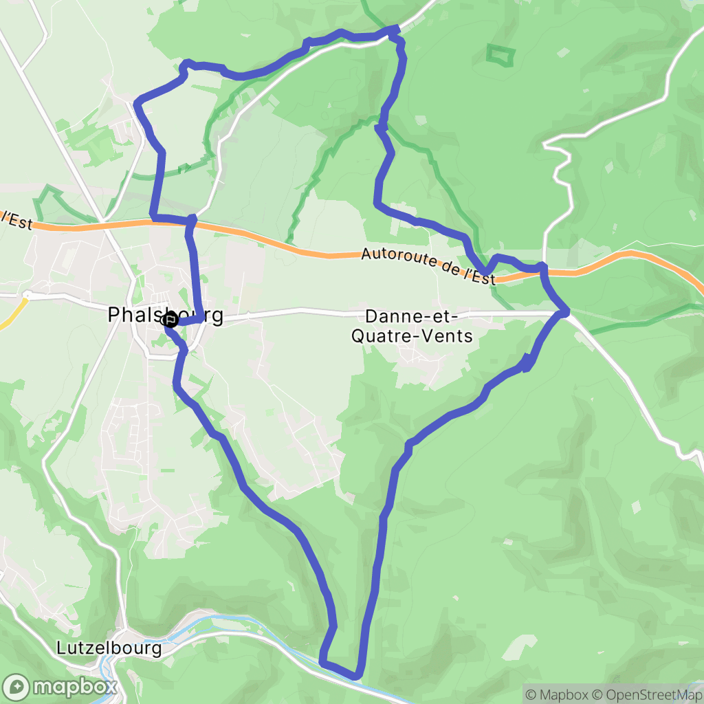 Phalsbourg : carte du parcours de randonnée - France