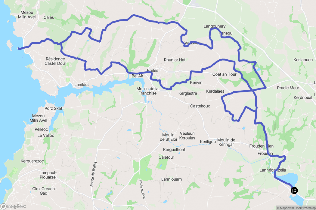 Plouarzel : carte du parcours de randonnée - France