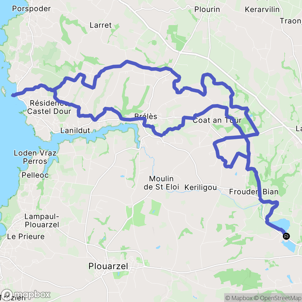 Plouarzel : carte du parcours de randonnée - France