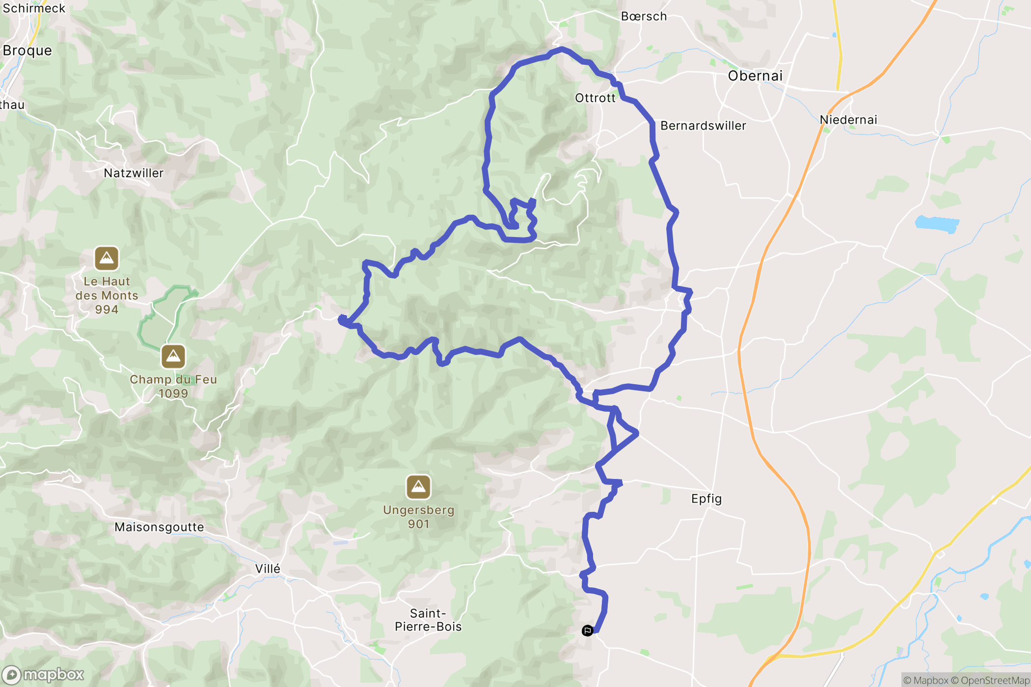 Dambach-la-ville : carte du parcours de randonnée - France