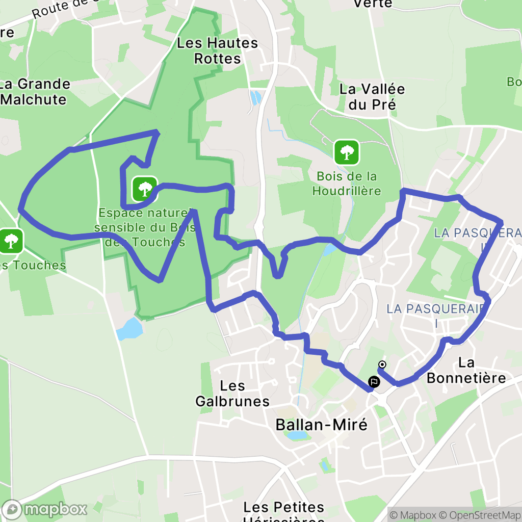 Ballan-Miré : carte du parcours de randonnée - France