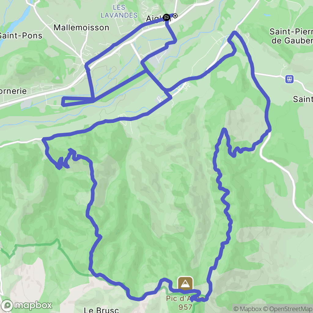 Aiglun : carte du parcours de randonnée - France