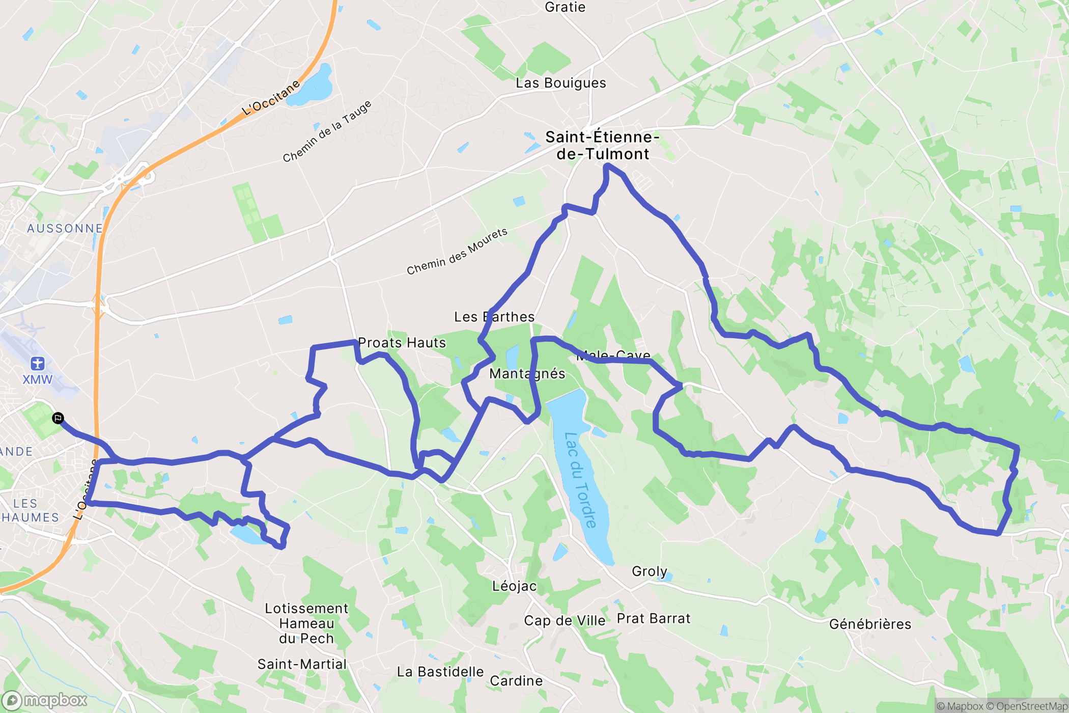 Montauban : carte du parcours de randonnée - France