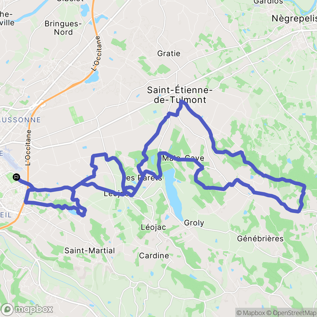 Montauban : carte du parcours de randonnée - France