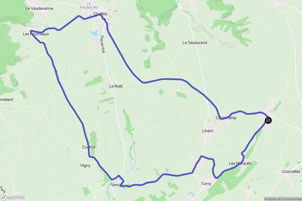 Neuvy-Sautour : carte du parcours de randonnée - France