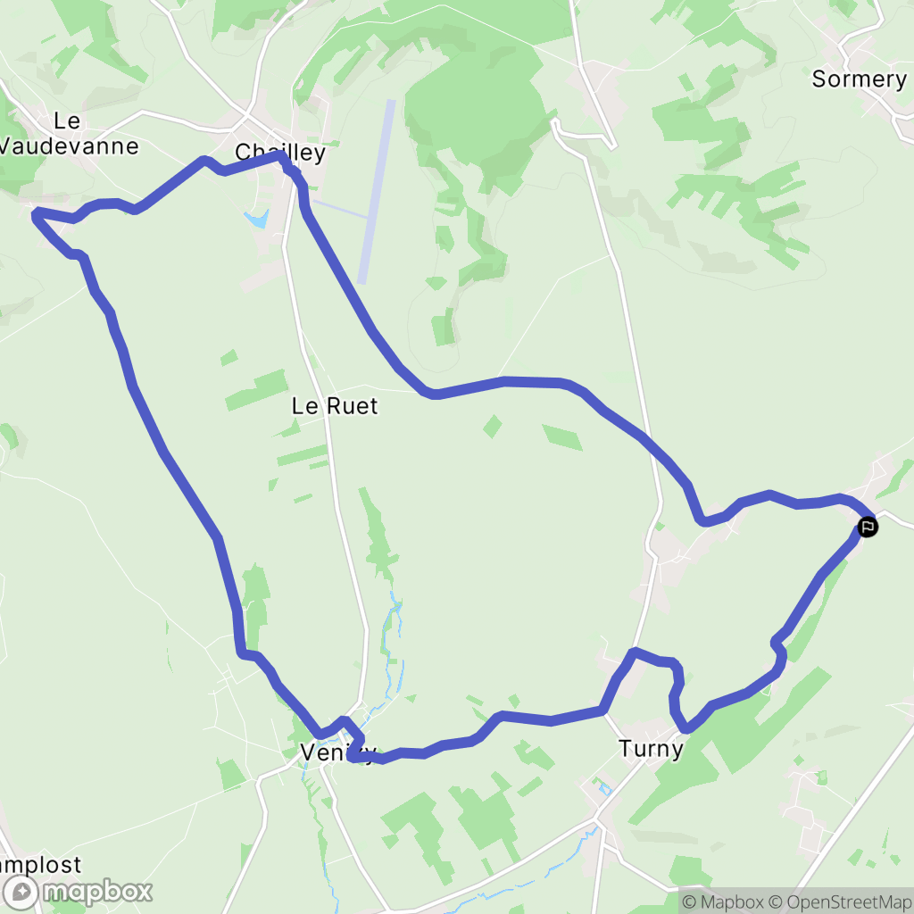 Neuvy-Sautour : carte du parcours de randonnée - France