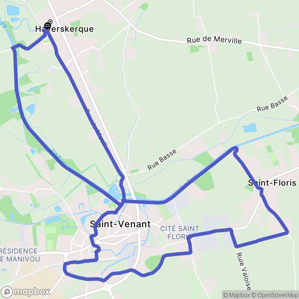 Haverskerque : carte du parcours de randonnée - France