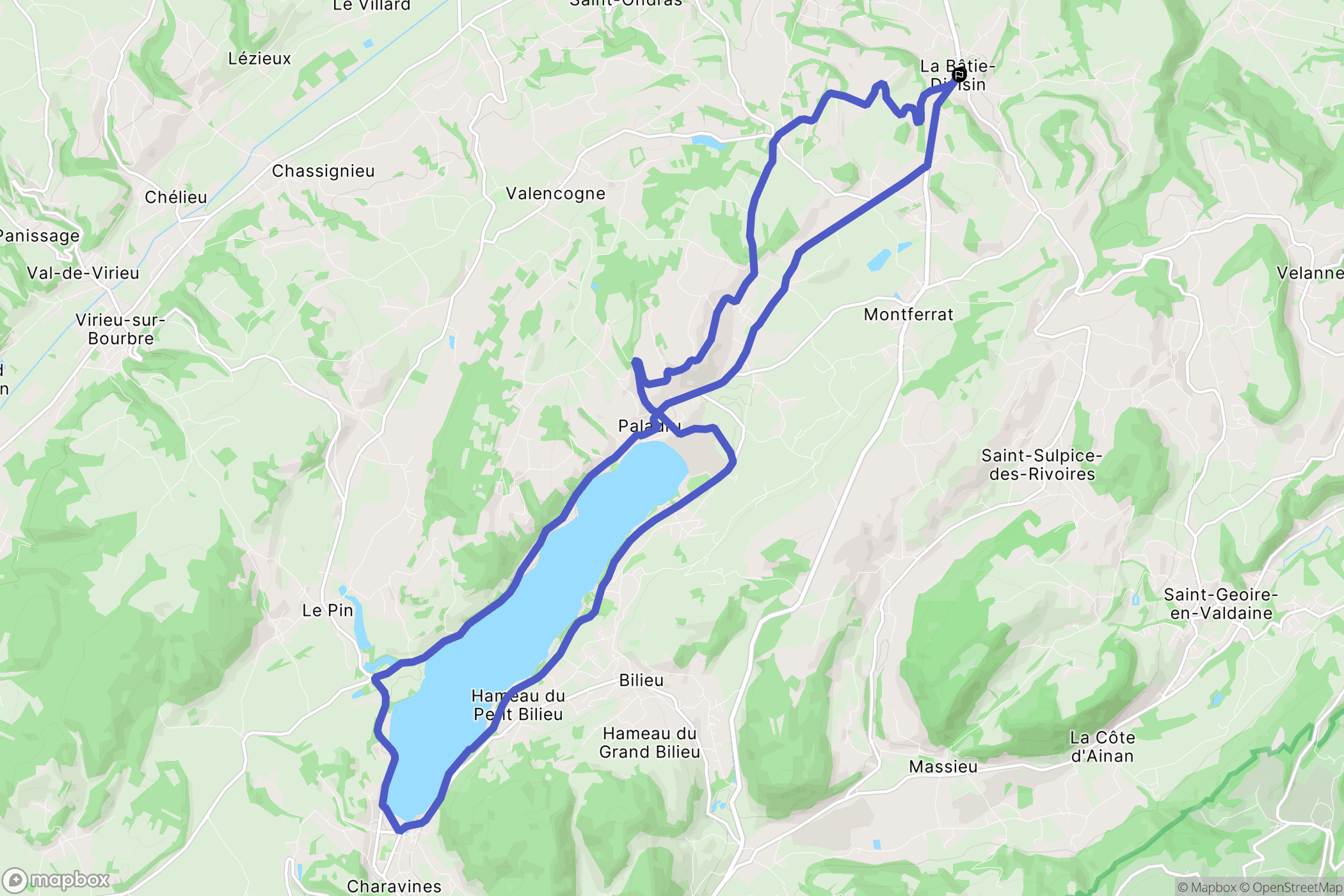 Les Abrets en Dauphiné : carte du parcours de randonnée - France