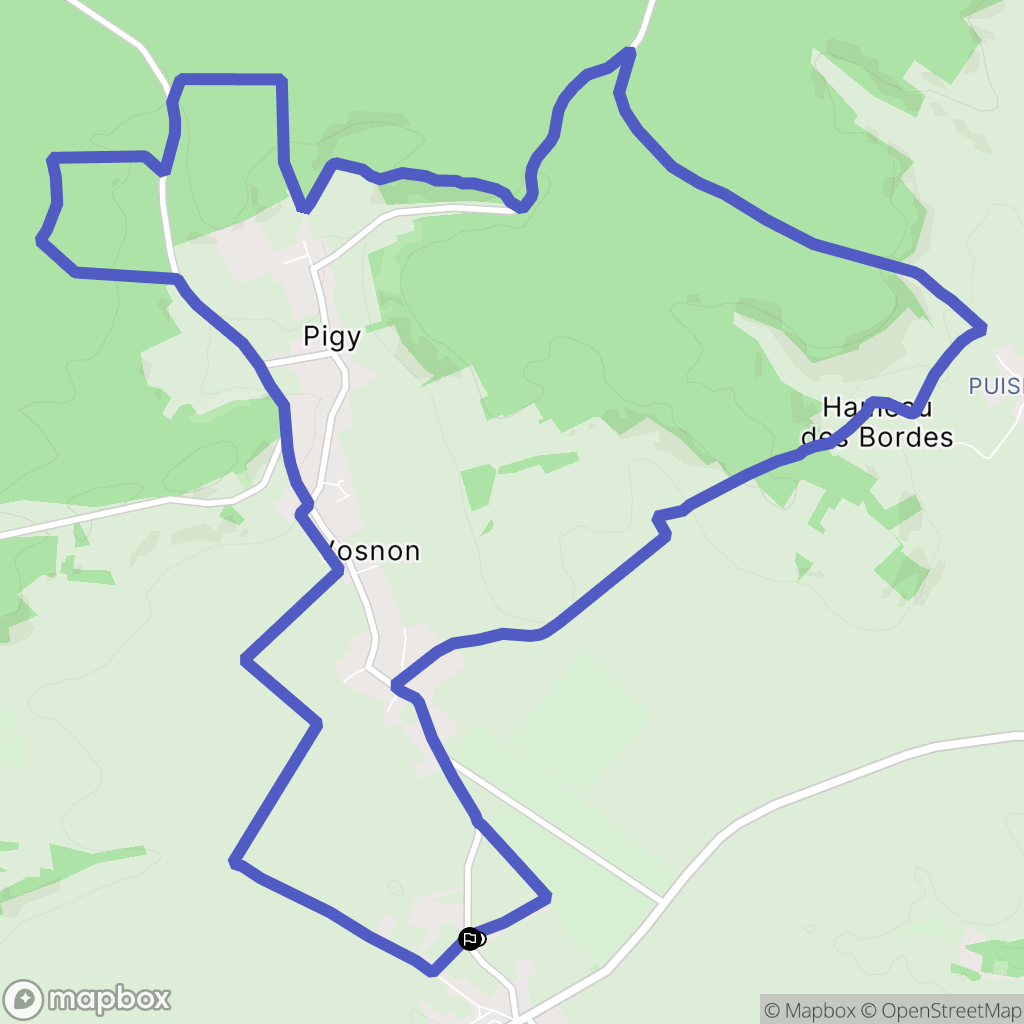 Villeneuve-au-Chemin : carte du parcours de randonnée - France