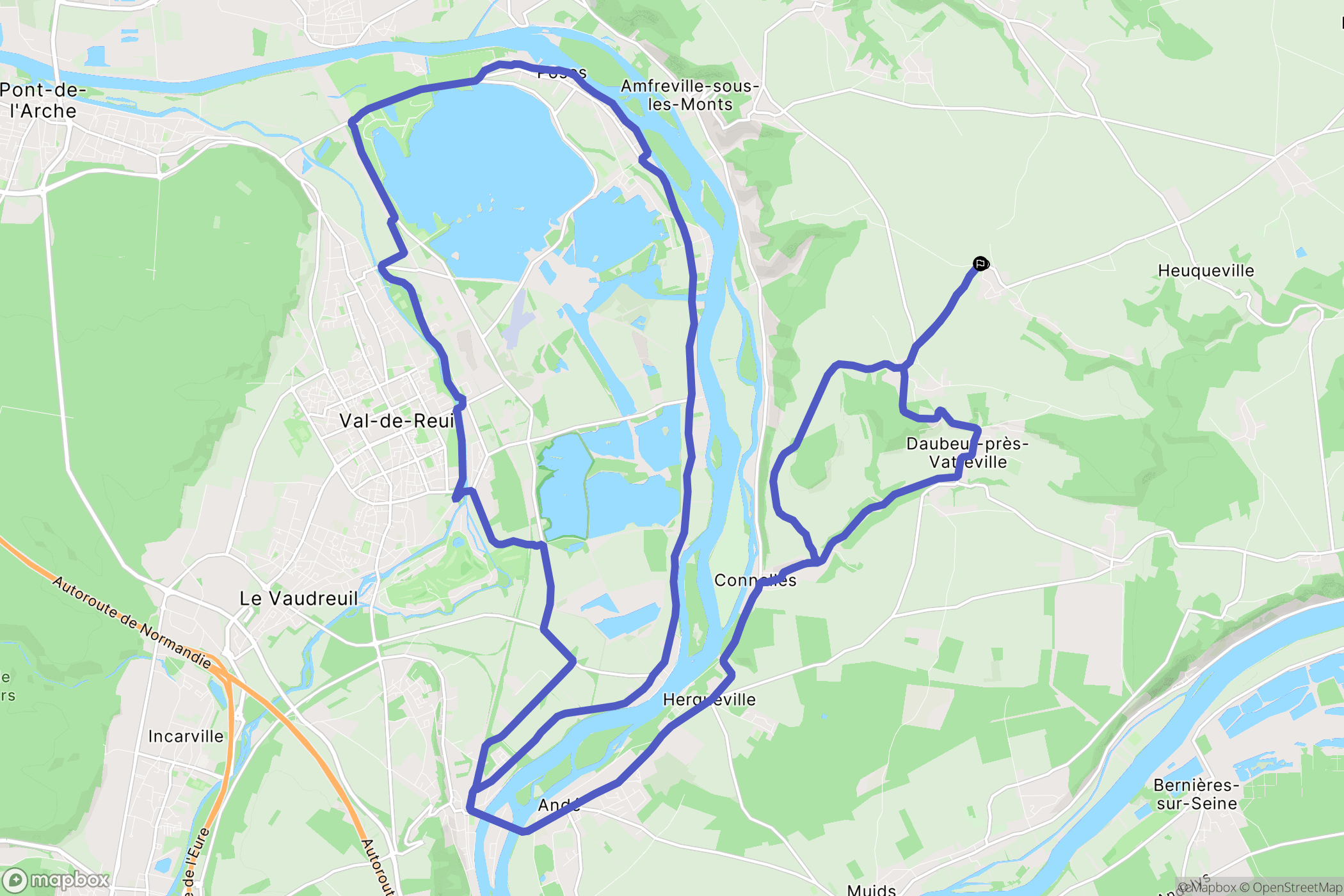 Heuqueville : carte du parcours de randonnée - France