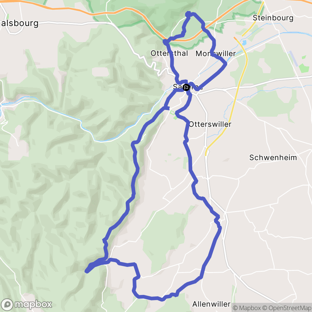 Saverne : carte du parcours de randonnée - France