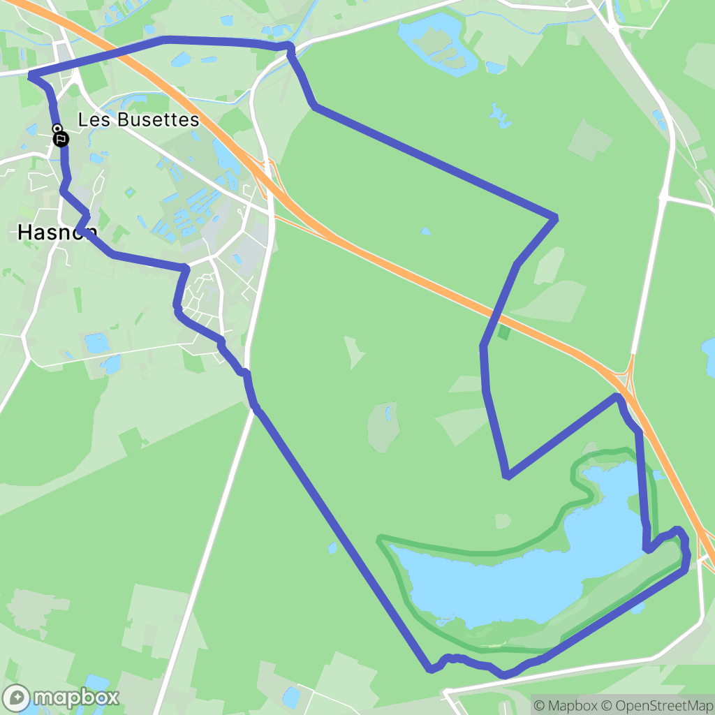 Hasnon : carte du parcours de randonnée - France
