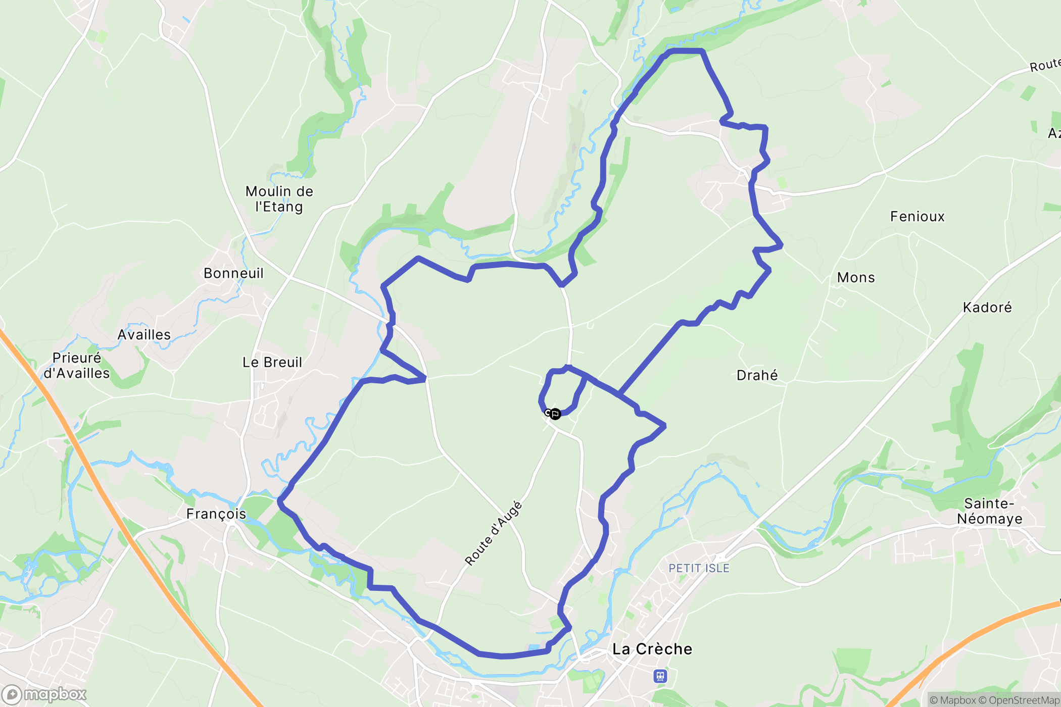 La Crèche : carte du parcours de randonnée - France