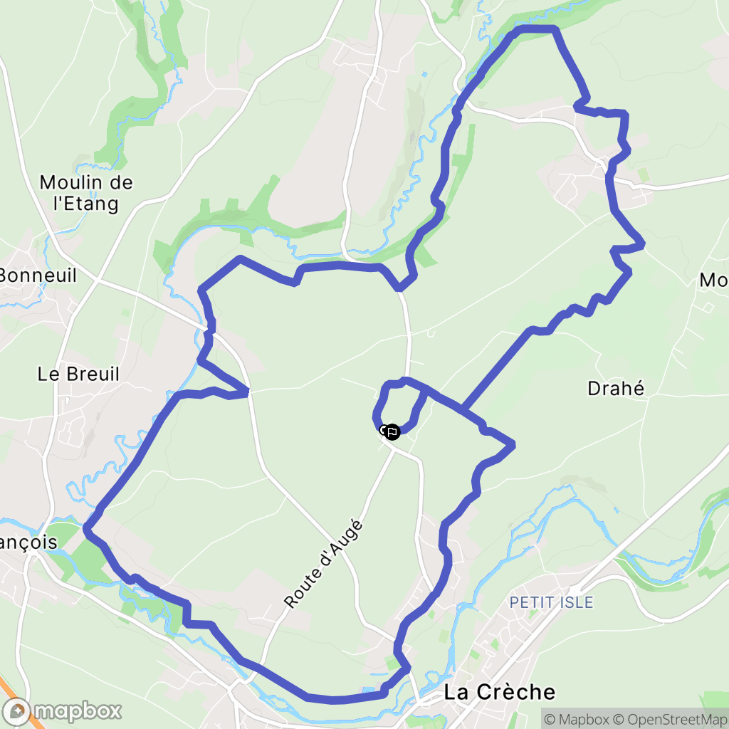 La Crèche : carte du parcours de randonnée - France