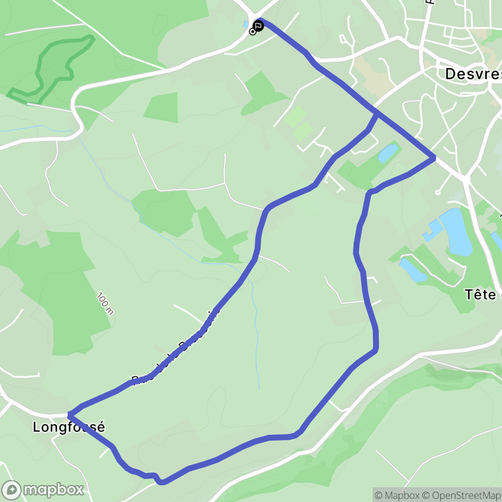 Longfossé : carte du parcours de randonnée - France