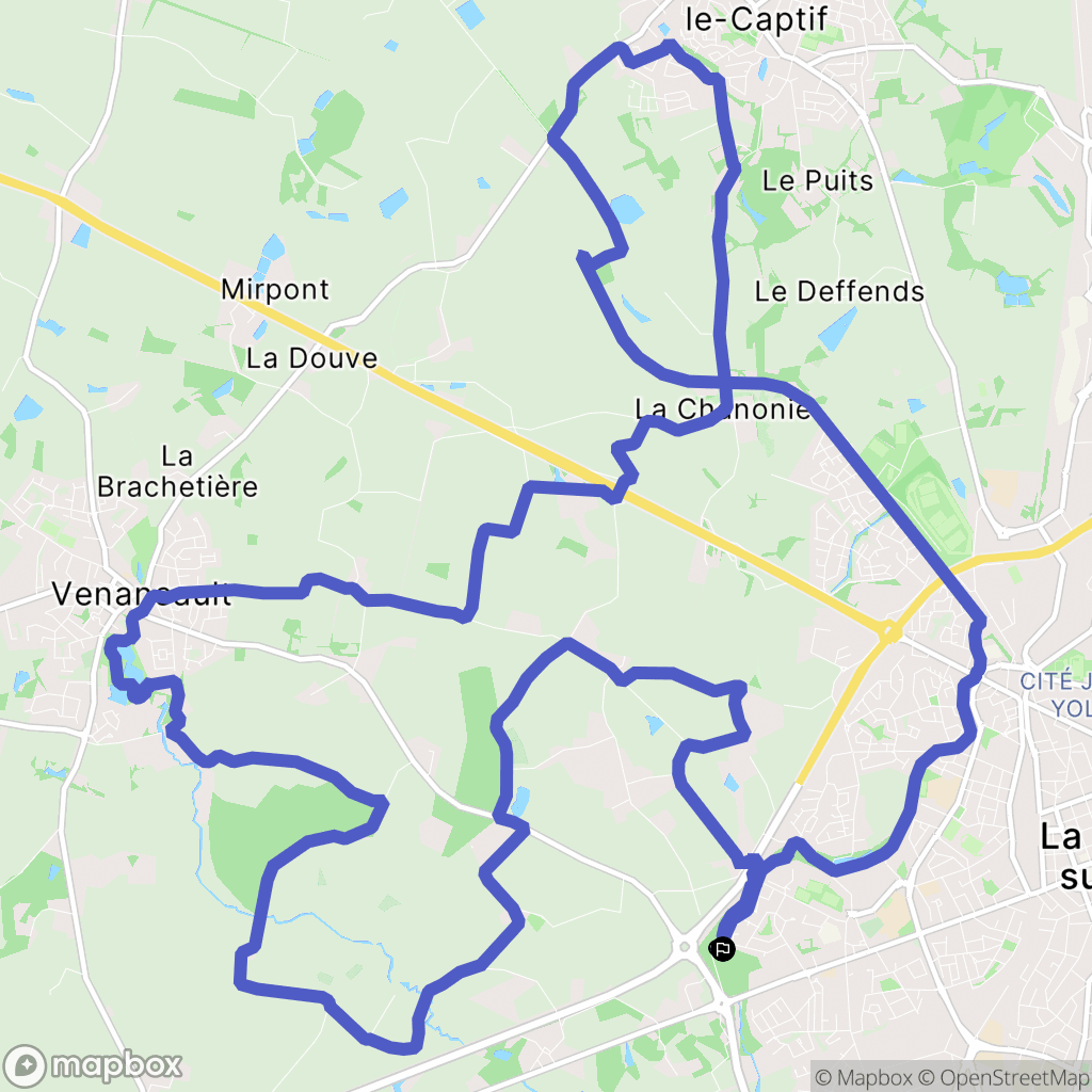 La Roche-sur-Yon : carte du parcours de randonnée - France