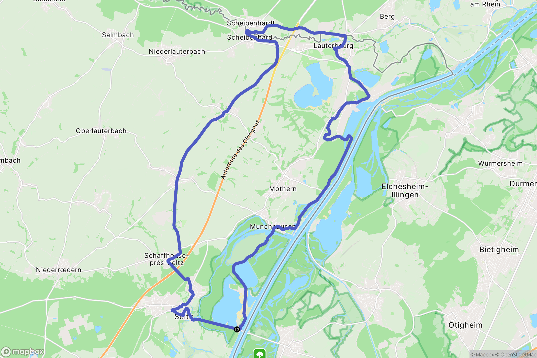 Seltz : carte du parcours de randonnée - France