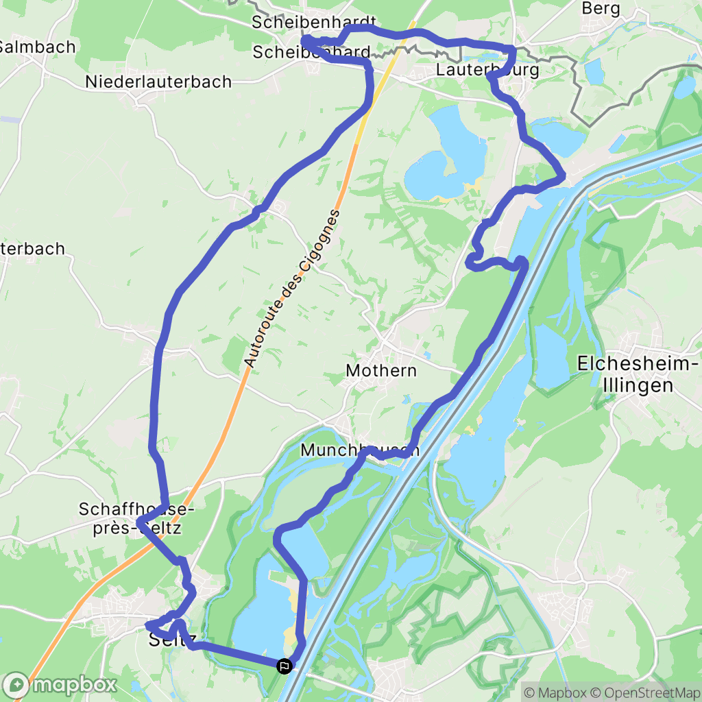 Seltz : carte du parcours de randonnée - France