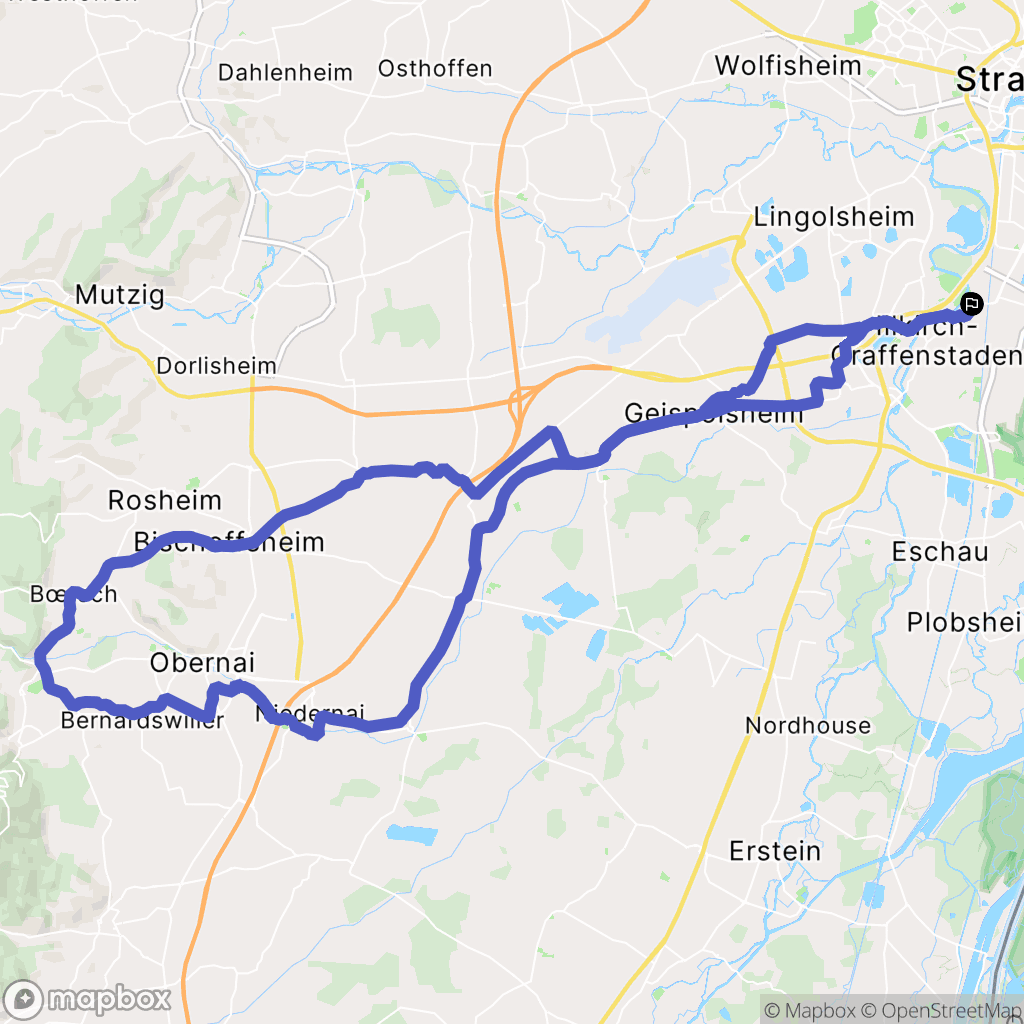 Illkirch-Graffenstaden : carte du parcours de randonnée - France