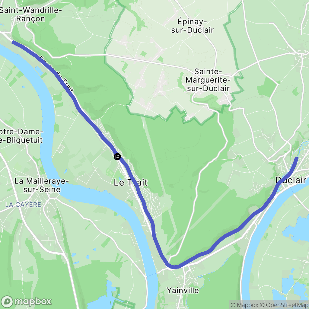 Le Trait : carte du parcours de randonnée - France