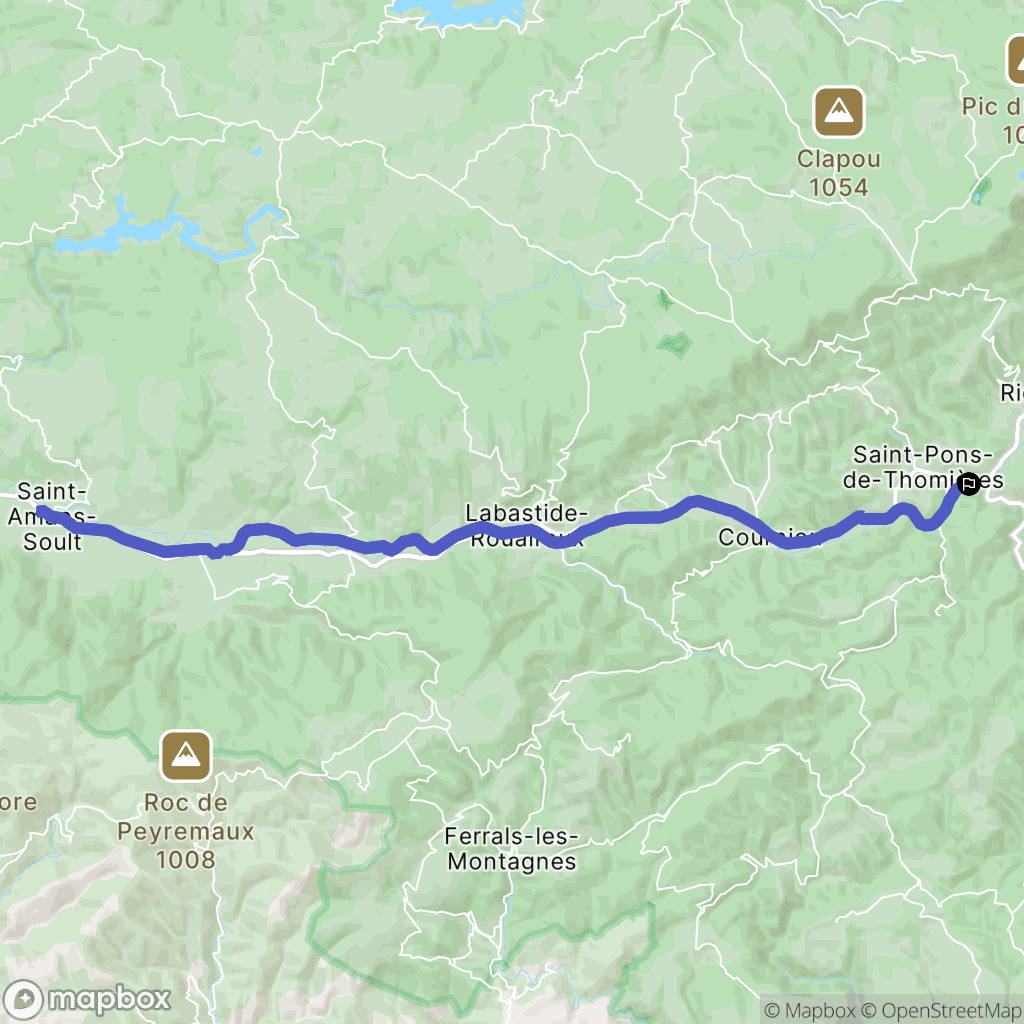Saint-Pons-de-Thomières : carte du parcours de randonnée - France